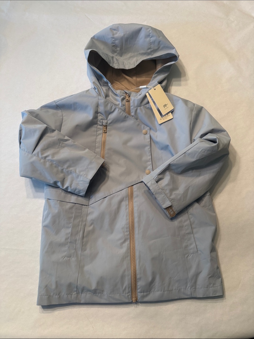 Kids Dave & Bella Waterproof Hooded Raincoat in Pale Blue
